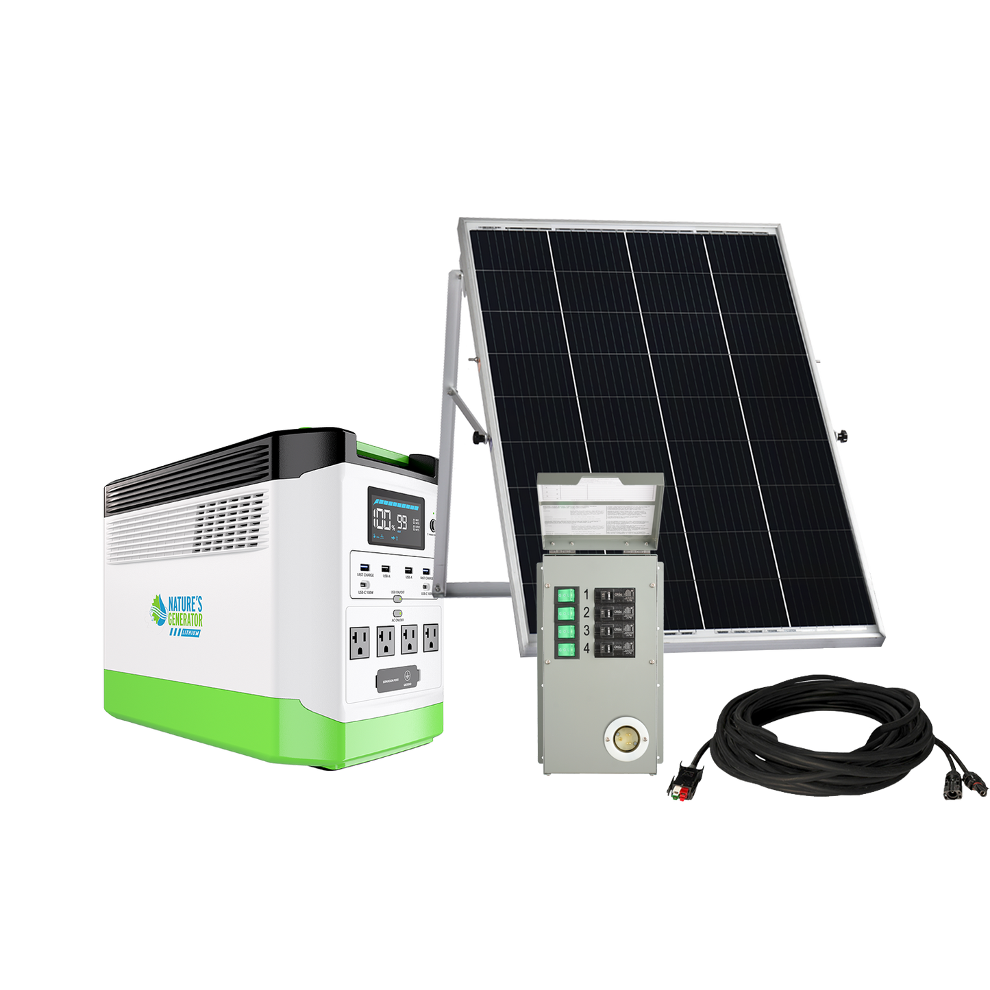 High Capacity Lithium 1800 Solar Generator and Transfer Switch