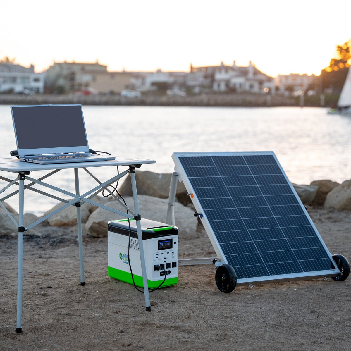 Lithium 1800 Solar and Wind Generator 1800W Power Station with Dual Charging Outdoor Use