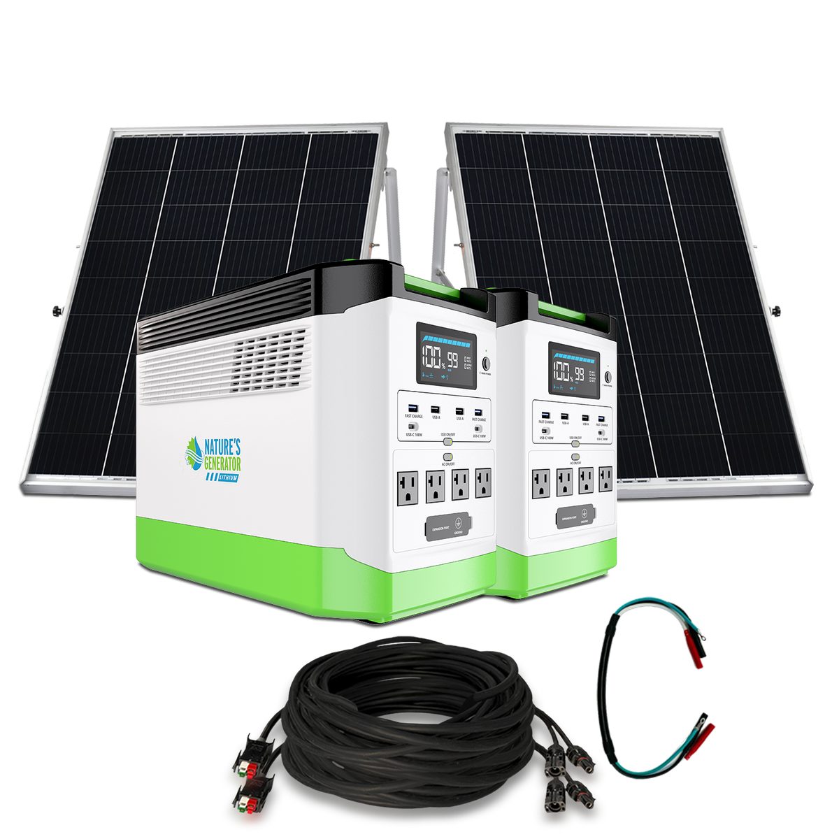 Lithium 1800 Solar Generator Model 1800W Power Station With 1440Wh Battery Bundle With Solar Panel