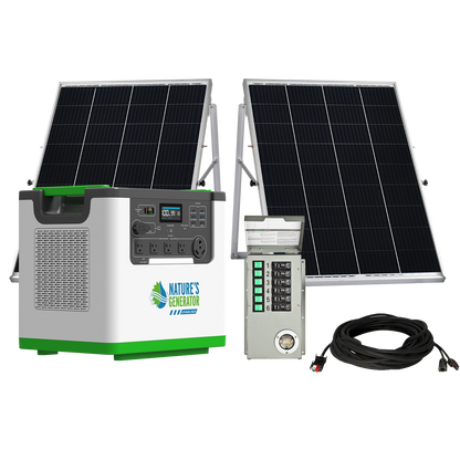 Nature's Generator Lithium 3600 Solar Generator and Transfer Switch
