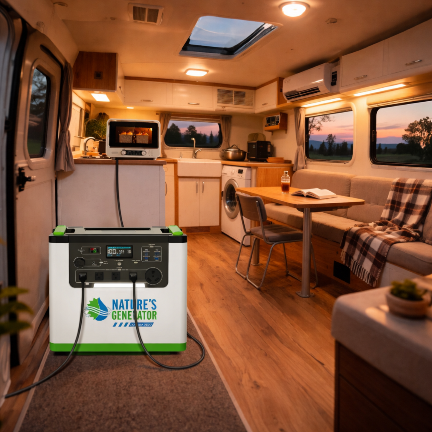 Nature's Generator Lithium 3600 Solar Generator and Transfer Switch