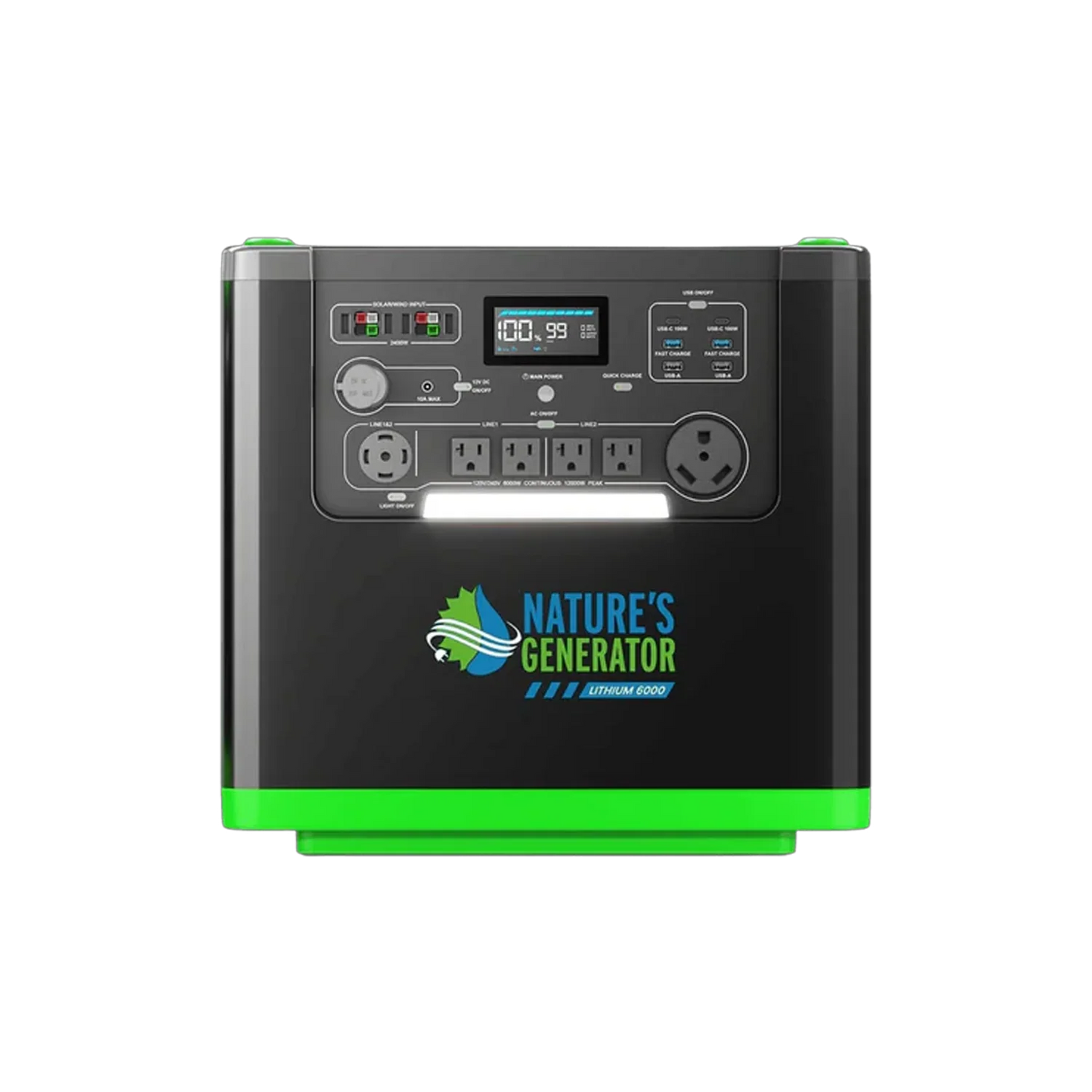 Nature's Generator Lithium 6000 Power Station For Home Backup And Off Grid Use 6000W Continuous Output 120 240V