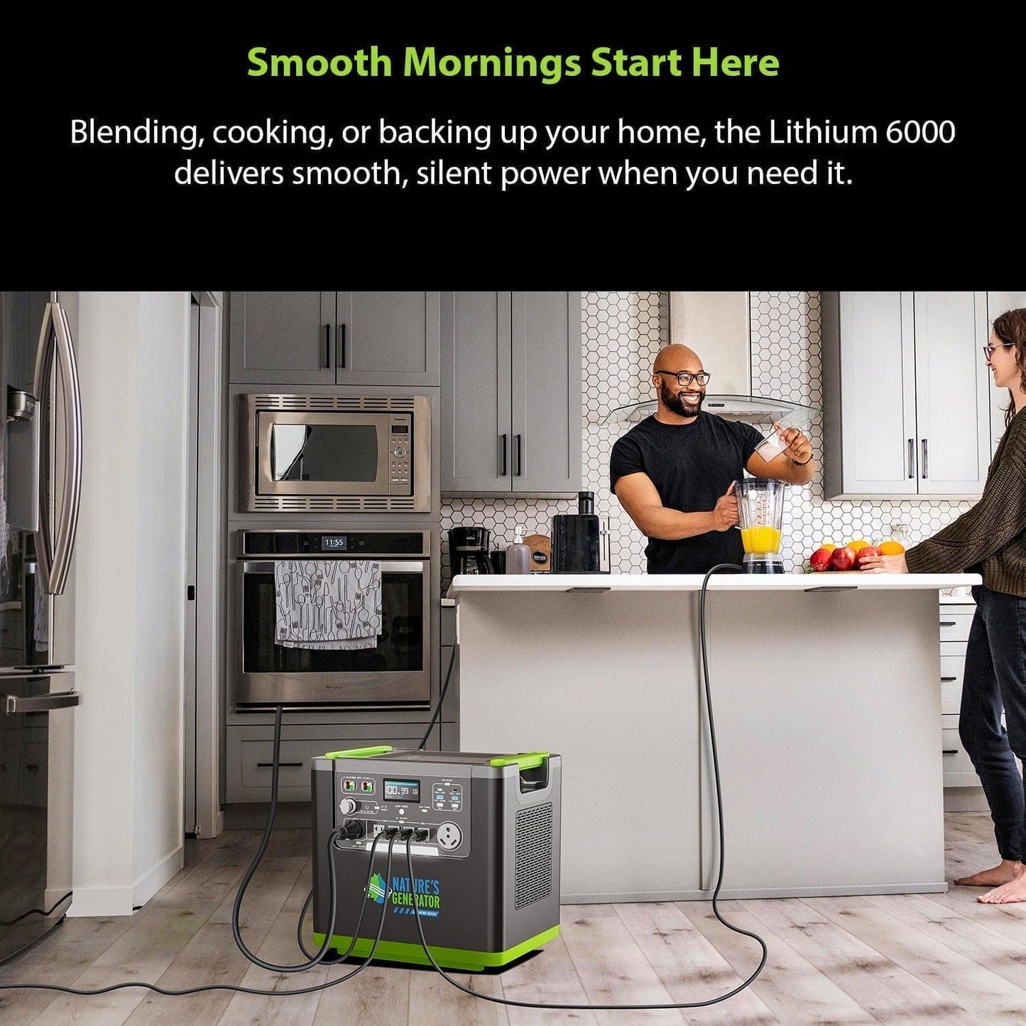 Nature's Generator Lithium 6000 with Solar Panel