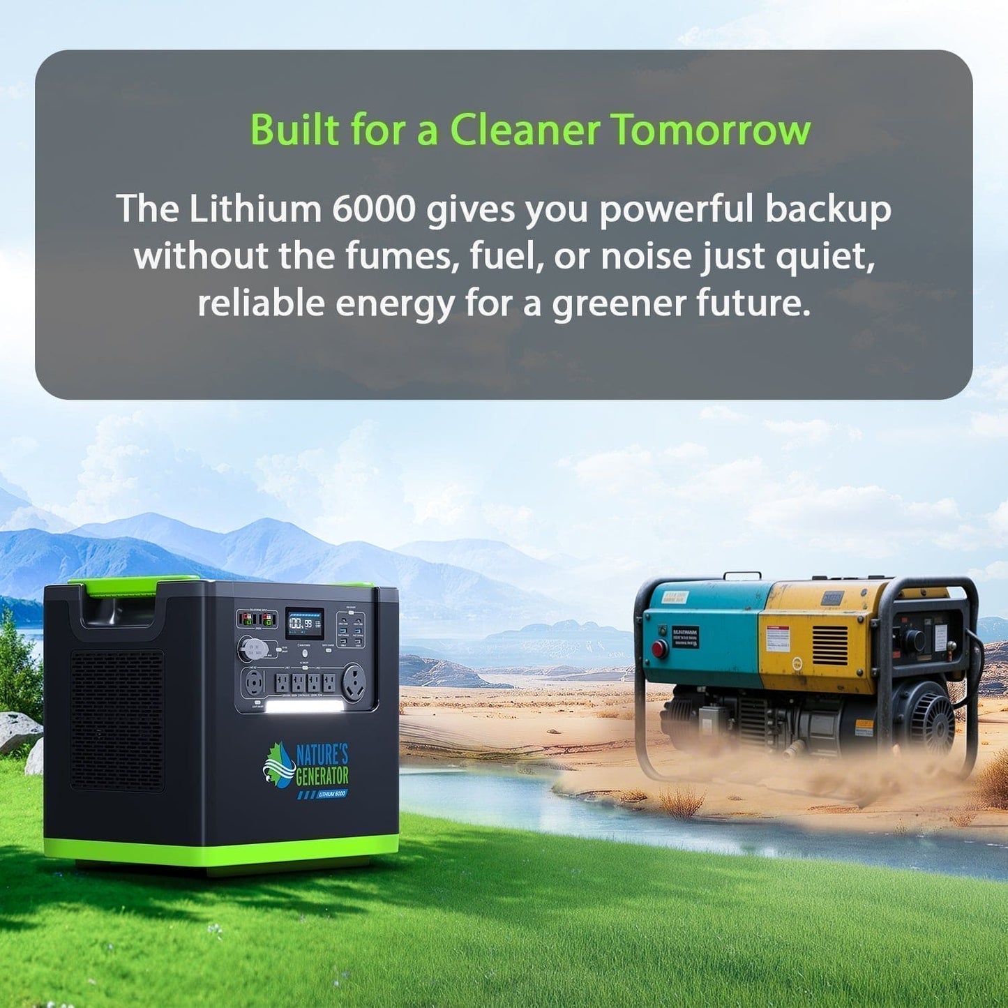 Nature's Generator Lithium 6000 Power Station For Home Backup And Off Grid Use 6000W Continuous Output 120 240V