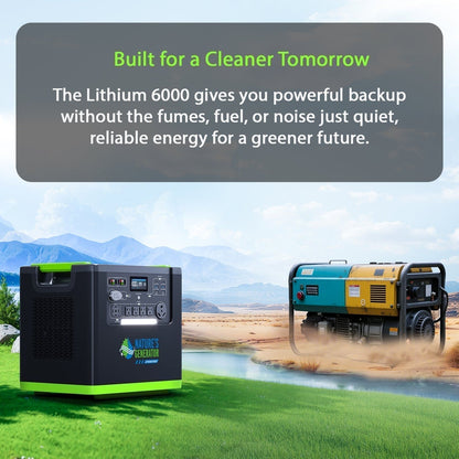 Nature's Generator Lithium 6000 Power Station For Home Backup And Off Grid Use 6000W Continuous Output 120 240V