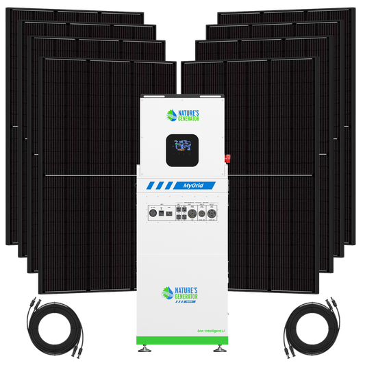 MyGrid 10K Solar Generator For Home Power Storage With High Efficiency Panels For Backup Power And Off Grid Use