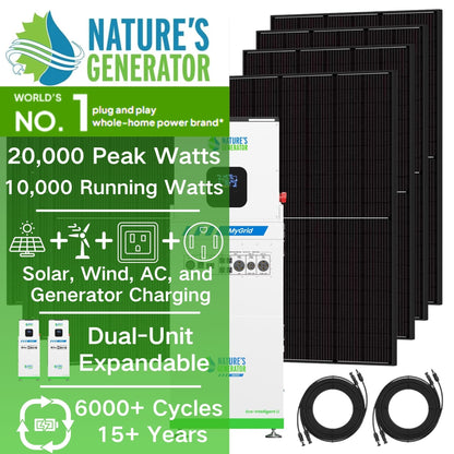 MyGrid 10K Solar Generator For Home Power Storage With High Efficiency Panels For Backup Power And Off Grid Use