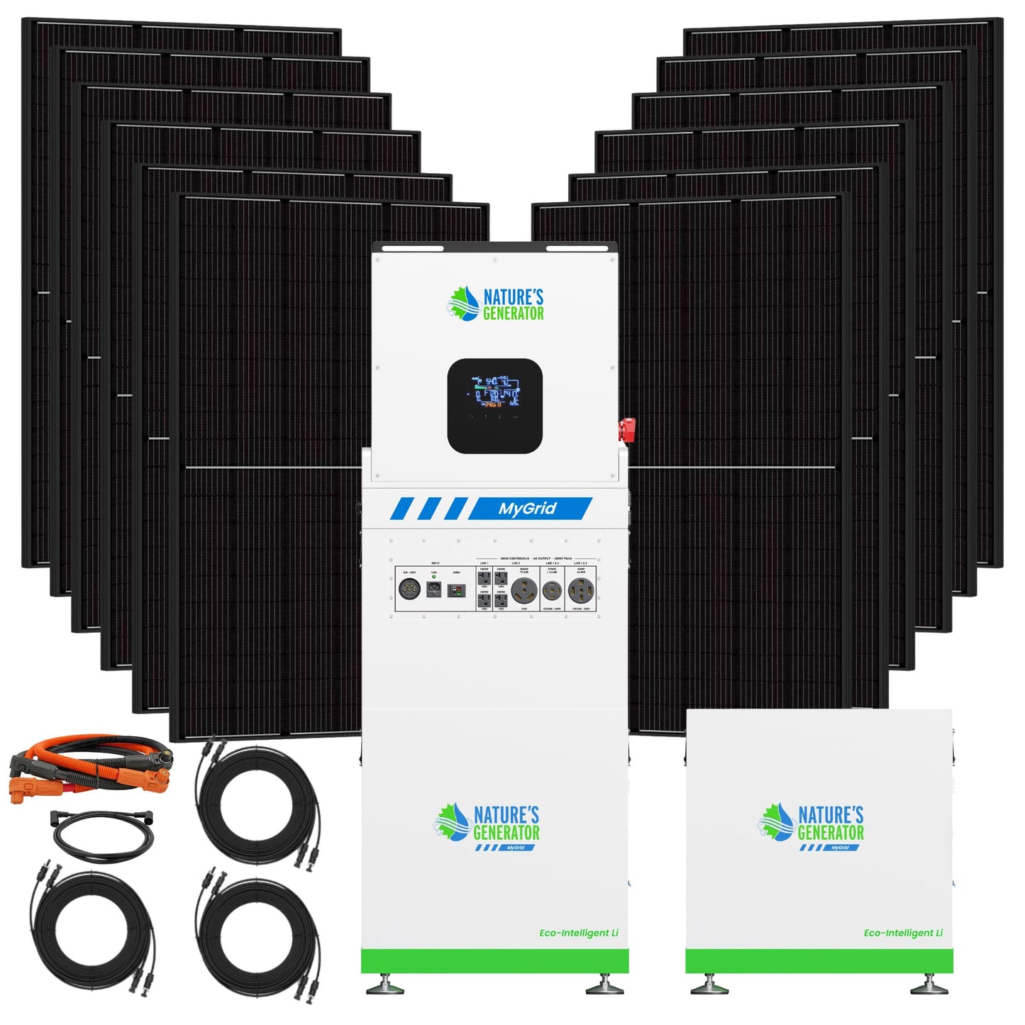 MyGrid 10K Solar Generator For Home Power Storage With High Efficiency Panels For Backup Power And Off Grid Use