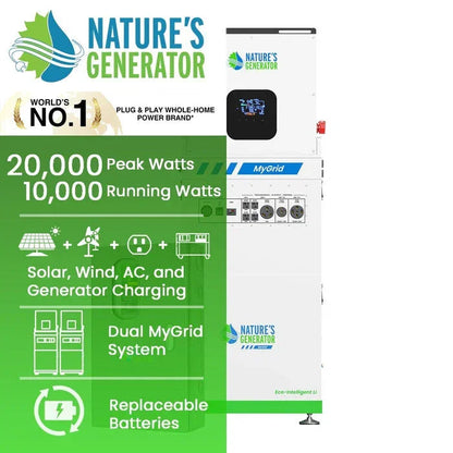 Nature's Generator MyGrid 10K with Transfer Switch for House Battery Backup