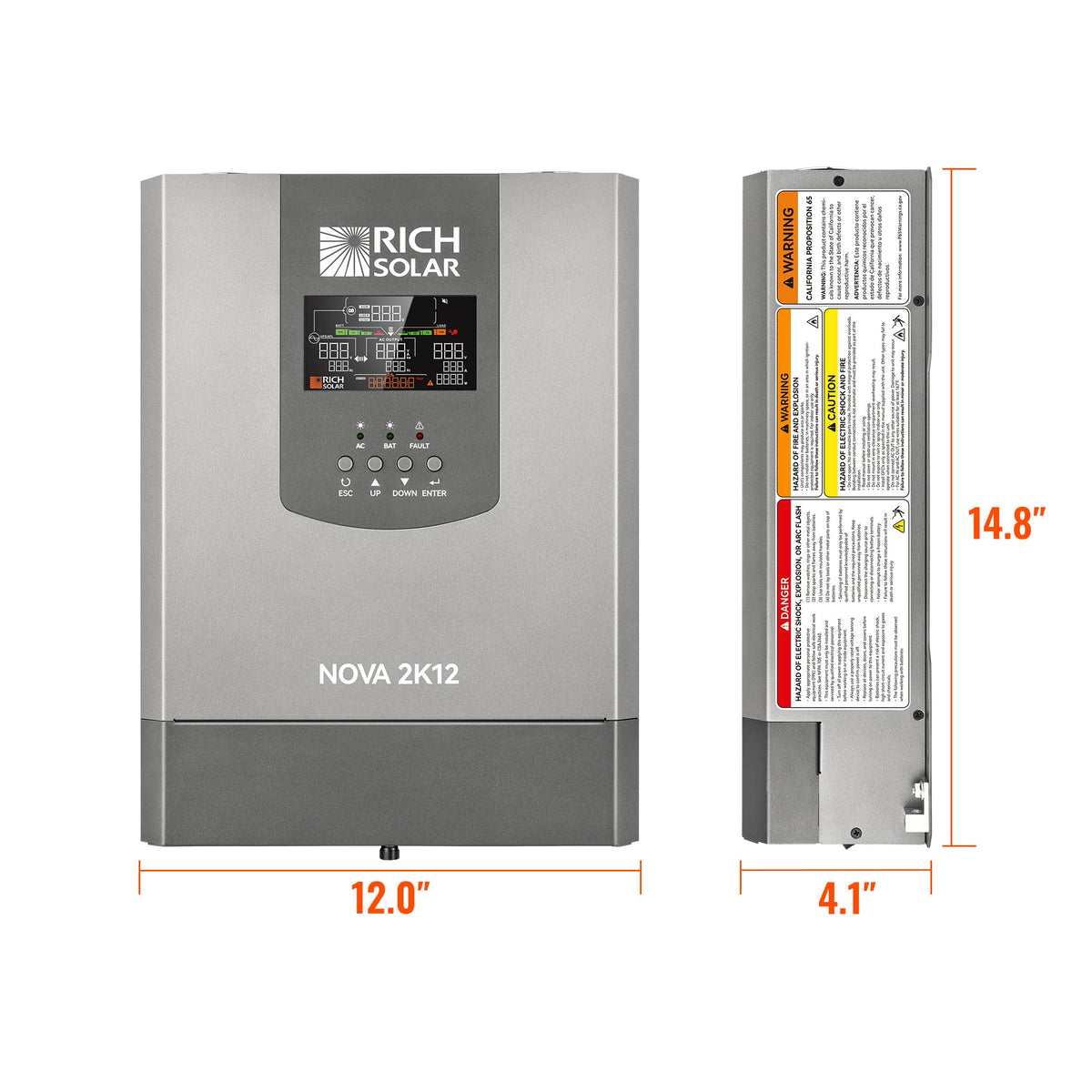 NOVA 2K12 | 2000W 12V Pure Sine Wave Inverter with Built-in Transfer Switch