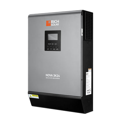 Rich Solar NOVA MAX 3K | 3000W 24V Hybrid Inverter for RVs, Trailers, Campers, Vans, Trucks, Overlanders, Boats