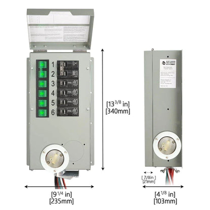 Nature's Generator Refurbished 120V/240V Manual Transfer Switch 30A 6-Circuit for Home Power