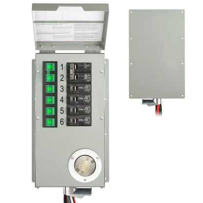 Nature's Generator Refurbished 120V/240V Manual Transfer Switch 30A 6-Circuit for Home Power
