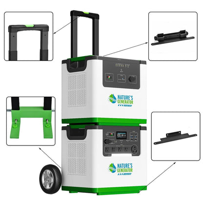 Nature's Generator Heavy Duty Cart for Lithium 3600 and 6000 Systems with 7 Inch Rugged Wheels and Stack Design