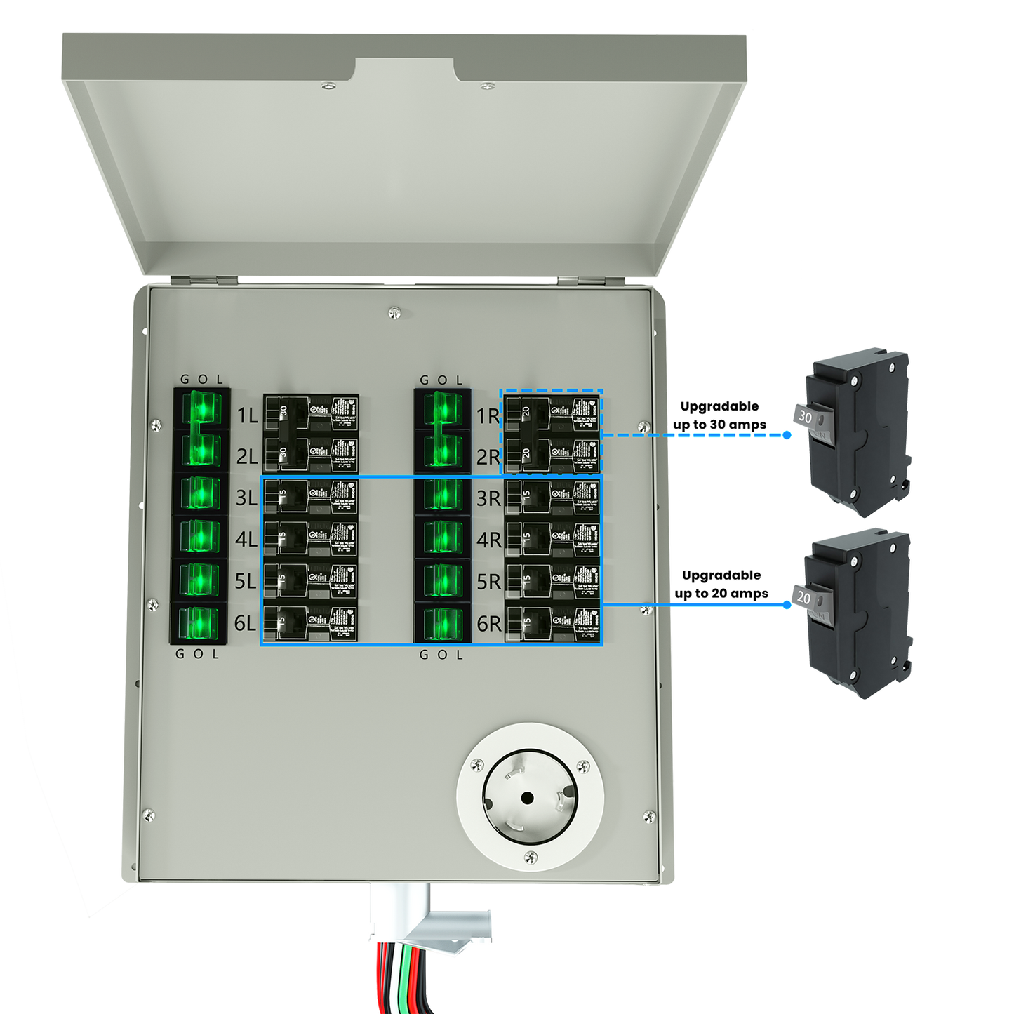 Reliance Controls 12-Circuit 120/240V 50A Non-Automatic Transfer Switch NATS-12 For Home Backup Power