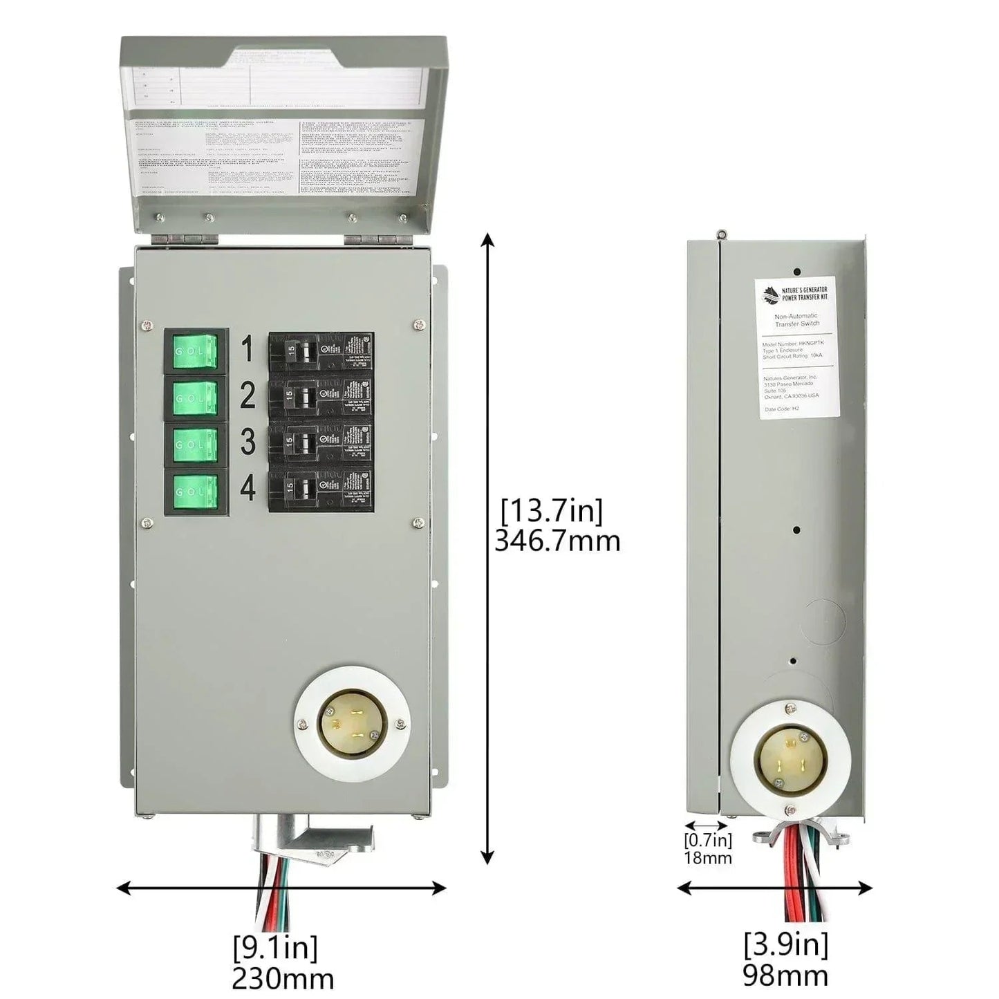 Nature's Generator 1800W Platinum PE System Solar Power Transfer Kit