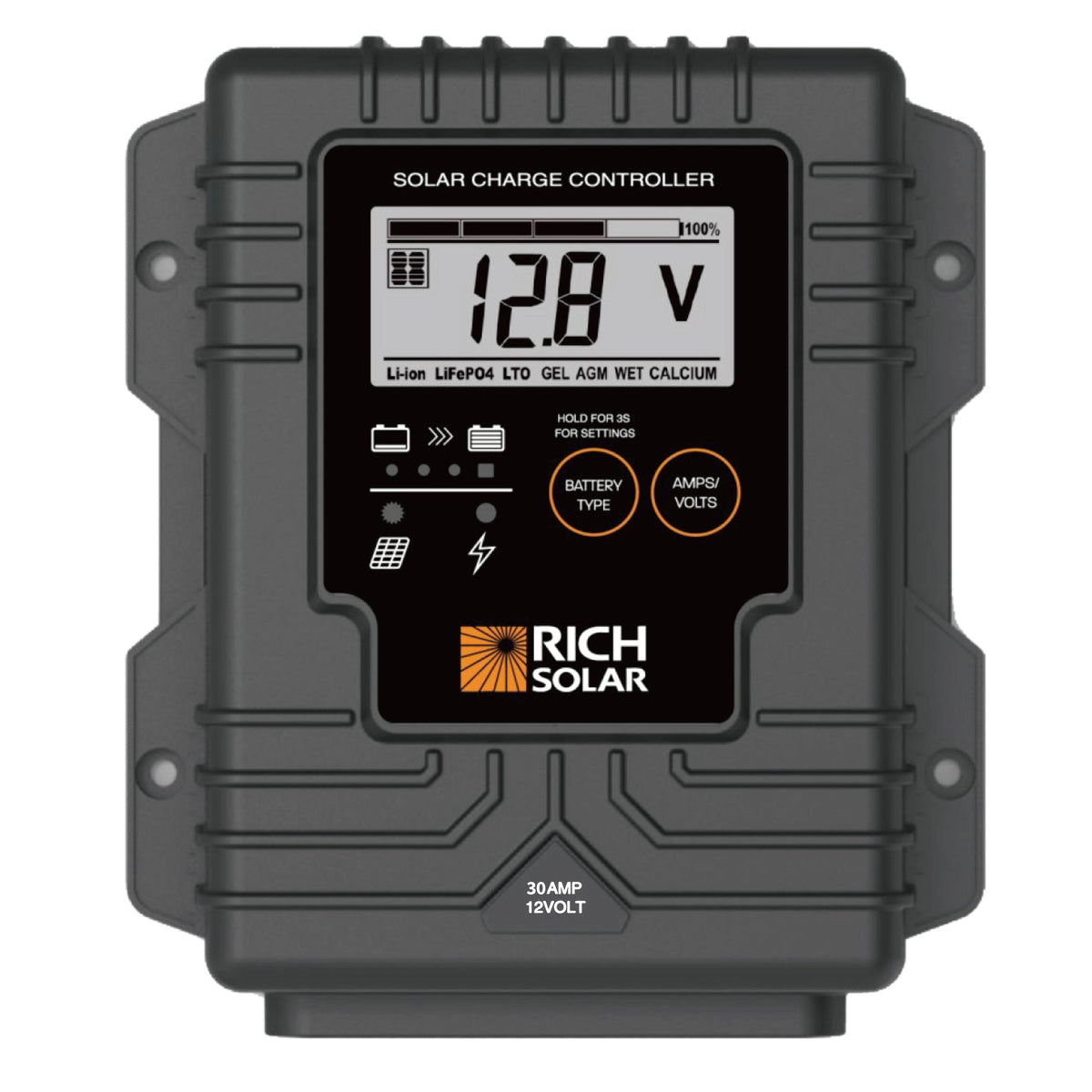 BRAVO Waterproof 30 | 30 Amp Waterproof PWM Solar Charge Controller