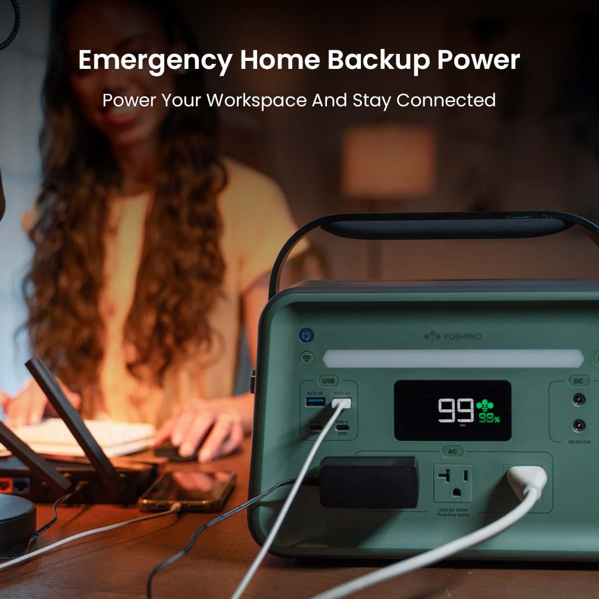 Yoshino B660 Power Station with SP100 Solar Panel