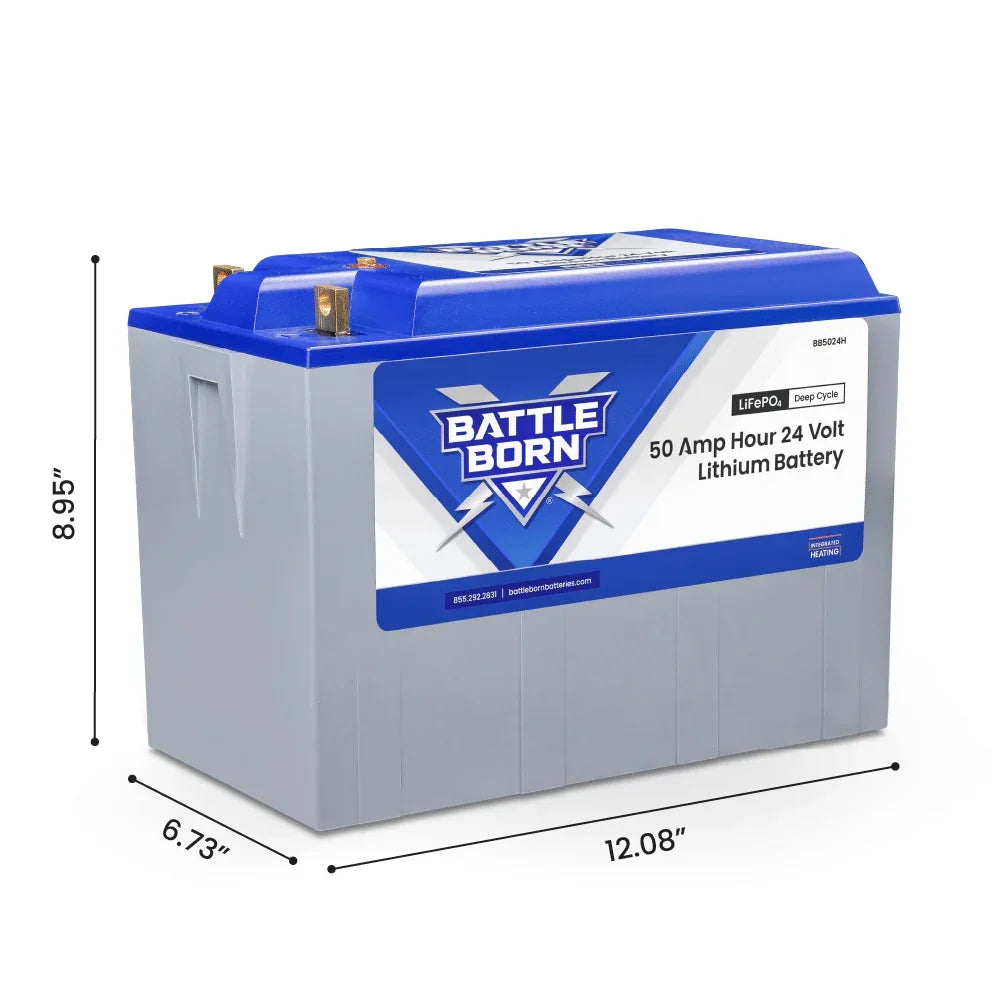 Battle Born 50Ah 24V LiFePO4 Heated Battery Kit