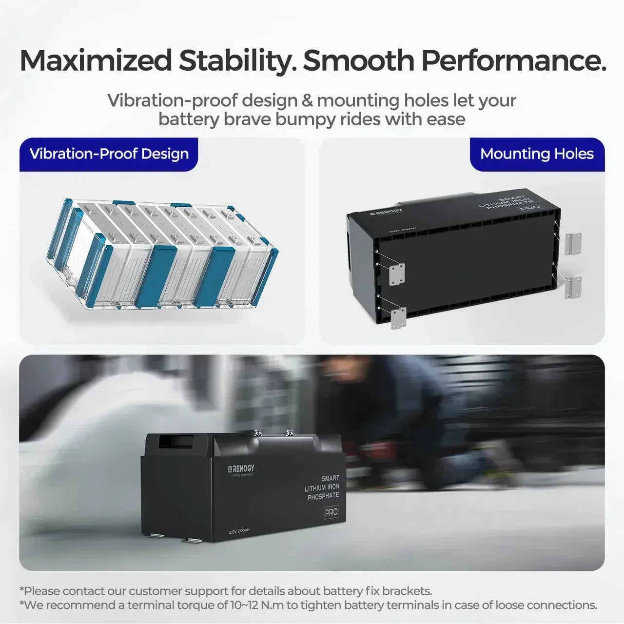 Renogy Pro - 12V 100Ah/200Ah Smart LiFePO4 Battery w/ Bluetooth & Self-Heating
