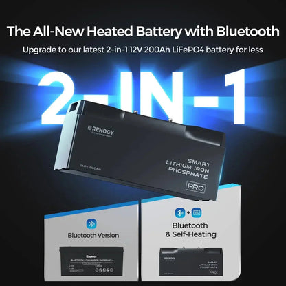 Renogy Pro - 12V 100Ah/200Ah Smart LiFePO4 Battery w/ Bluetooth & Self-Heating