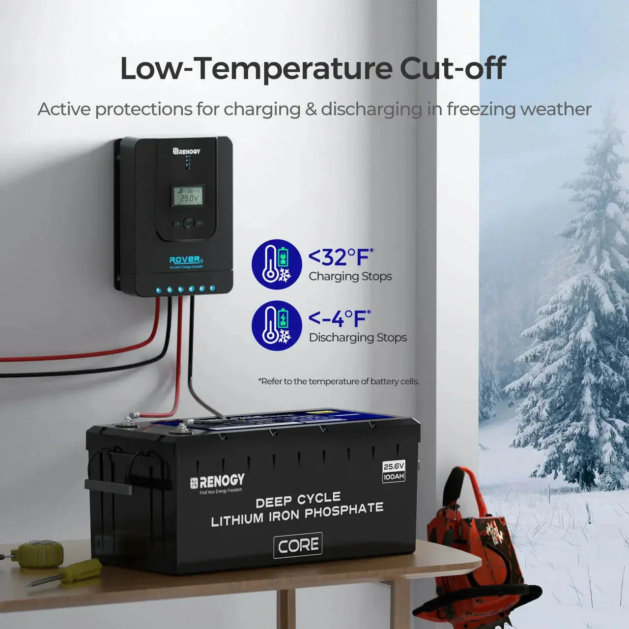 Renogy Core - 24V 100Ah Deep Cycle Lithium Iron Phosphate Battery