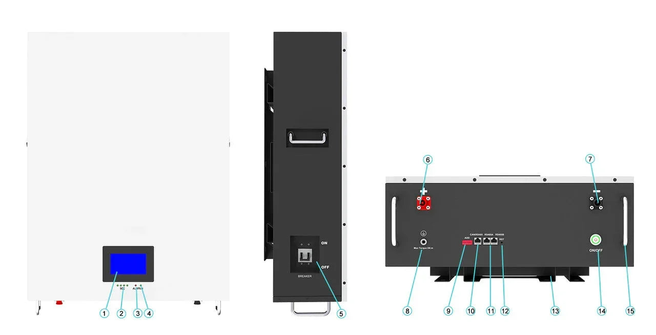 LINIOTECH 10kWh 51.2V 200Ah Lifepo4 Power Reserve Battery Storage Wall Mounted