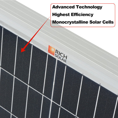 MEGA 200 MAX | 200 Watt 24 Volt Solar Panel | Premium 24V Off-Grid Solar Panel for RVs, Trailers, Cabins | 25-Year Output Warranty | UL Certified