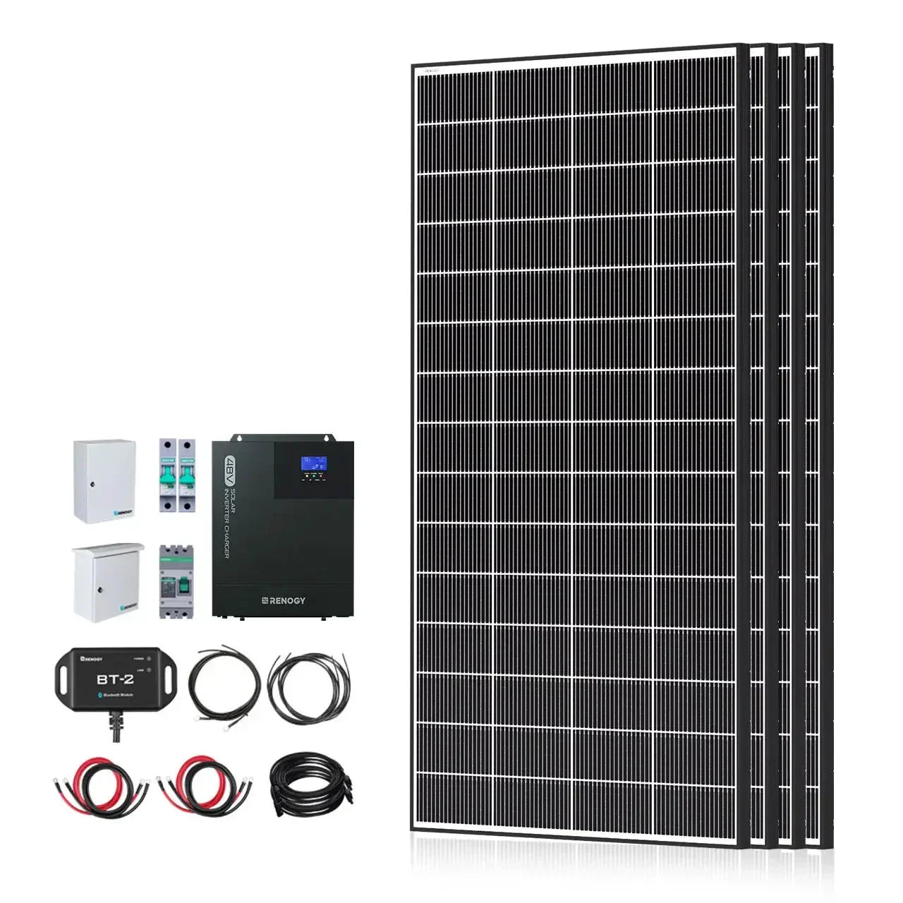 Renogy Complete Cabin Solar Kit 1200W 2500W | Optional 9.6kWh Deep-Cycle AGM / LiFePO4 Batteries
