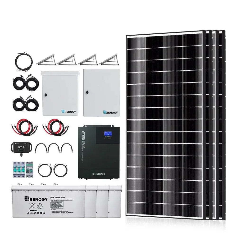 Renogy Complete Cabin Solar Kit 1200W 2500W | Optional 9.6kWh Deep-Cycle AGM / LiFePO4 Batteries