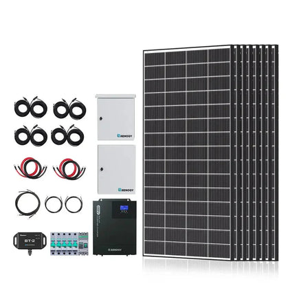 Renogy Complete Cabin Solar Kit 1200W 2500W | Optional 9.6kWh Deep-Cycle AGM / LiFePO4 Batteries