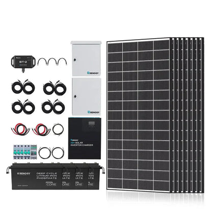 Renogy Complete Cabin Solar Kit 1200W 2500W | Optional 9.6kWh Deep-Cycle AGM / LiFePO4 Batteries