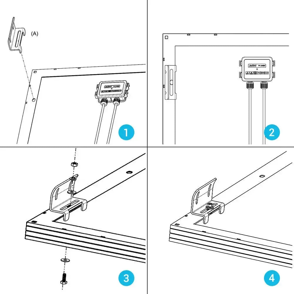 Renogy Solar Panel Mounting Curved Z Bracket -- Set of 4