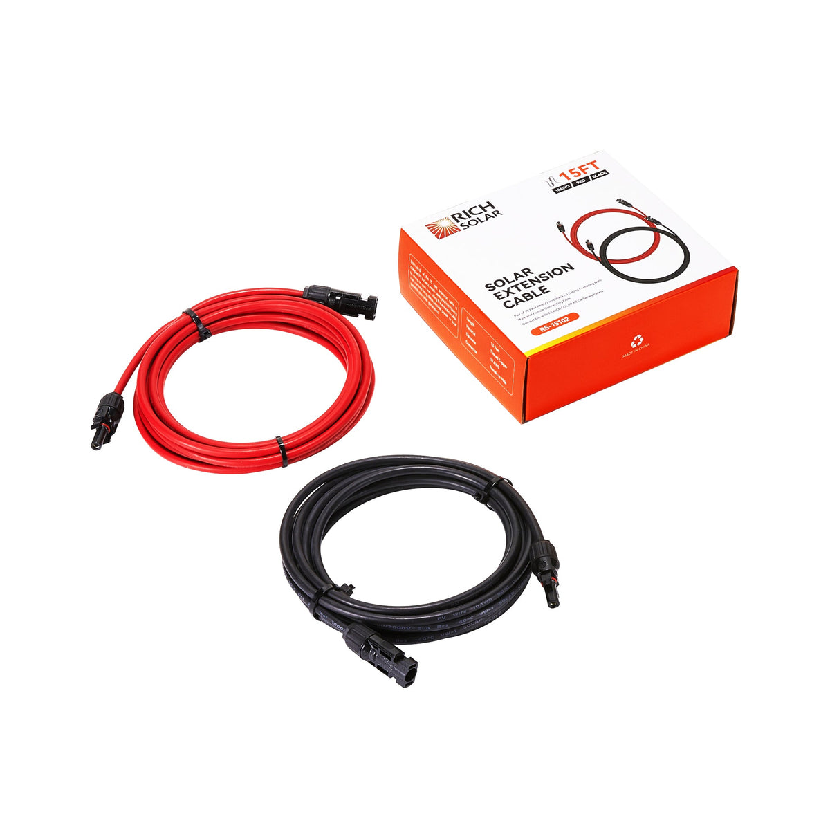 10 Gauge Solar Panel Extension Cable with Male and Female Solar Connector Ends