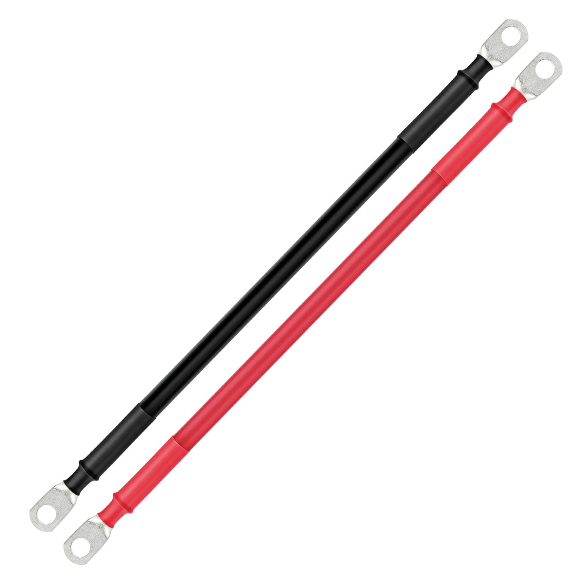 2 Gauge 5/16” Battery Cables | Pair of 2AWG Red and Black Pure Copper Inverter Battery Cables with 5/16” Lugs