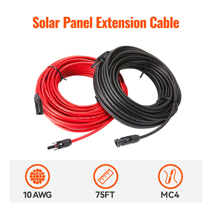 10 Gauge Solar Panel Extension Cable with Male and Female Solar Connector Ends