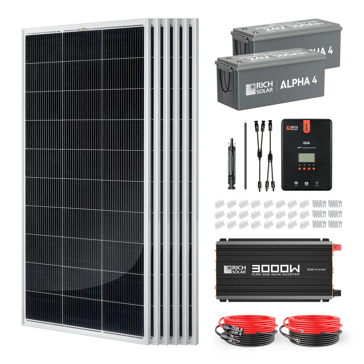 1200 Watt 24V Complete Solar Kit