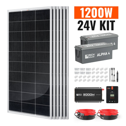 1200 Watt 24V Complete Solar Kit