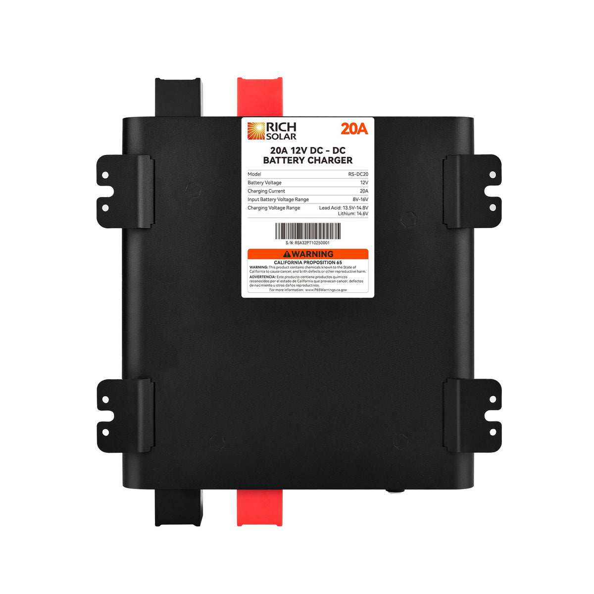 12V 20A DC to DC Battery Charger for RV, Van, Boat, Off-Grid | Lithium & Lead-Acid Batteries