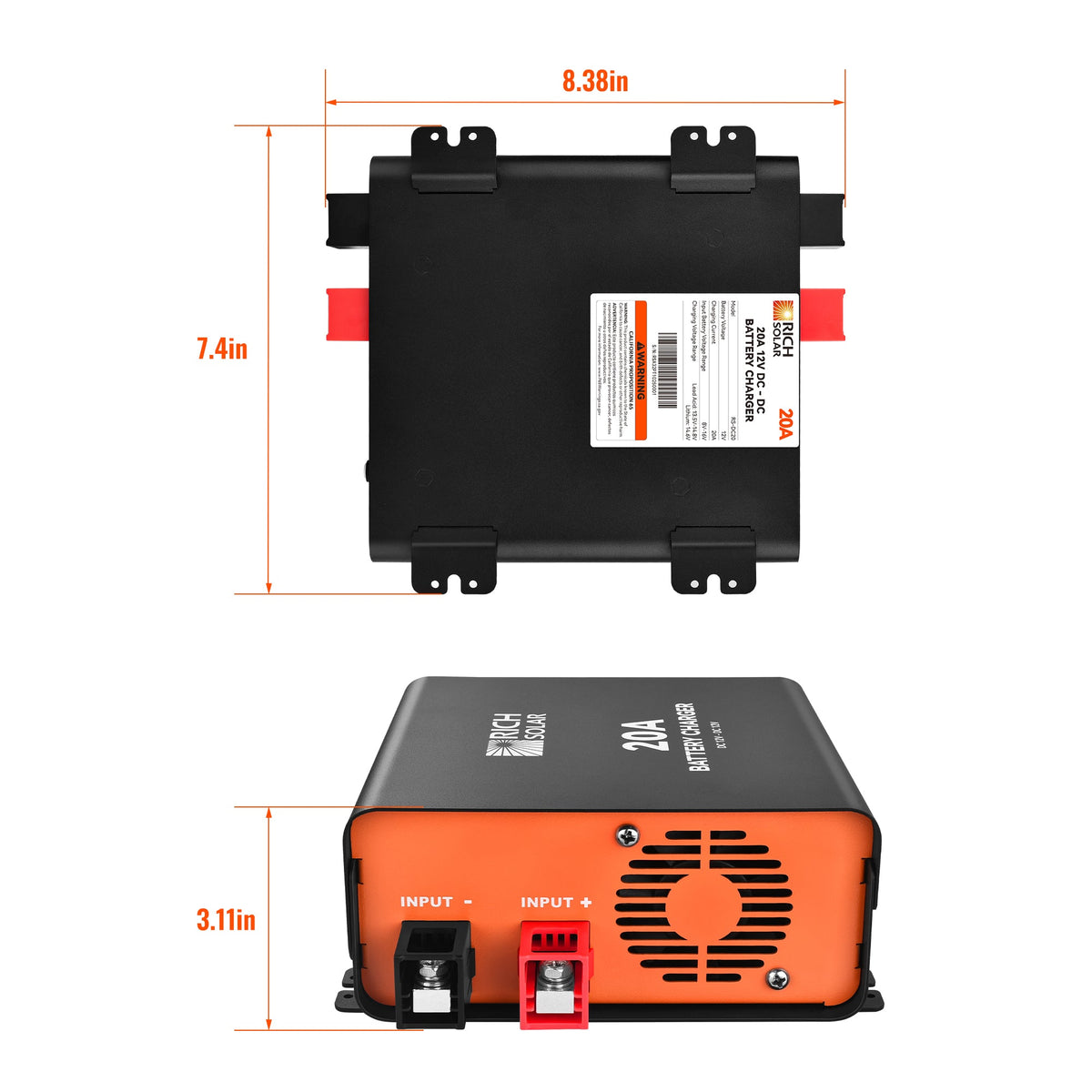 12V 20A DC to DC Battery Charger for RV, Van, Boat, Off-Grid | Lithium & Lead-Acid Batteries