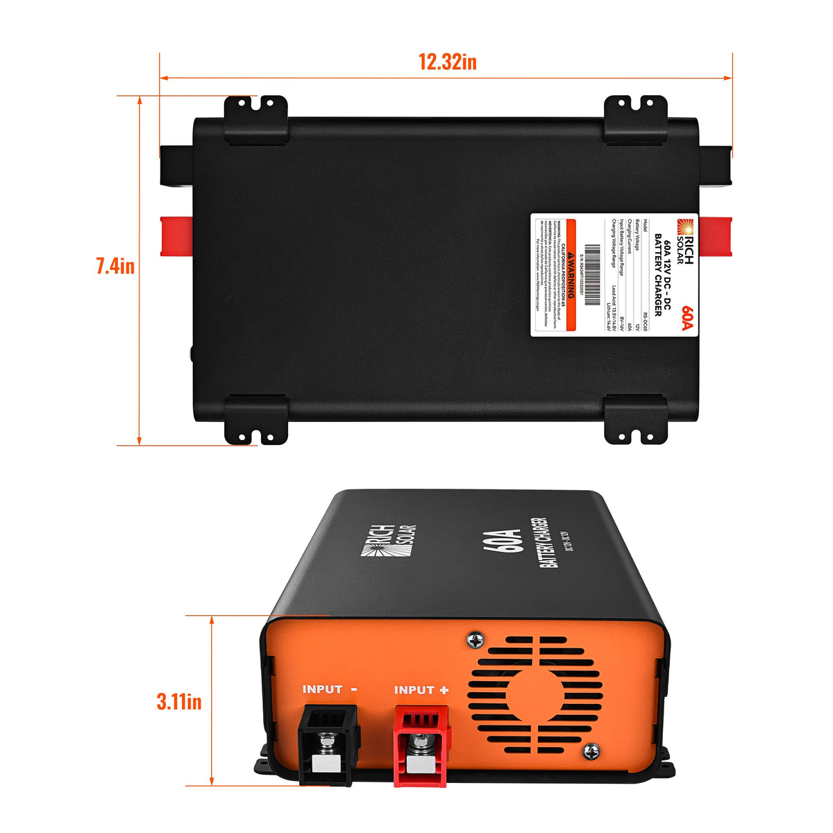12V 60A DC-DC Battery Charger for RVs, Vans, Boats & Off-Grid Systems | Lithium & Lead-Acid