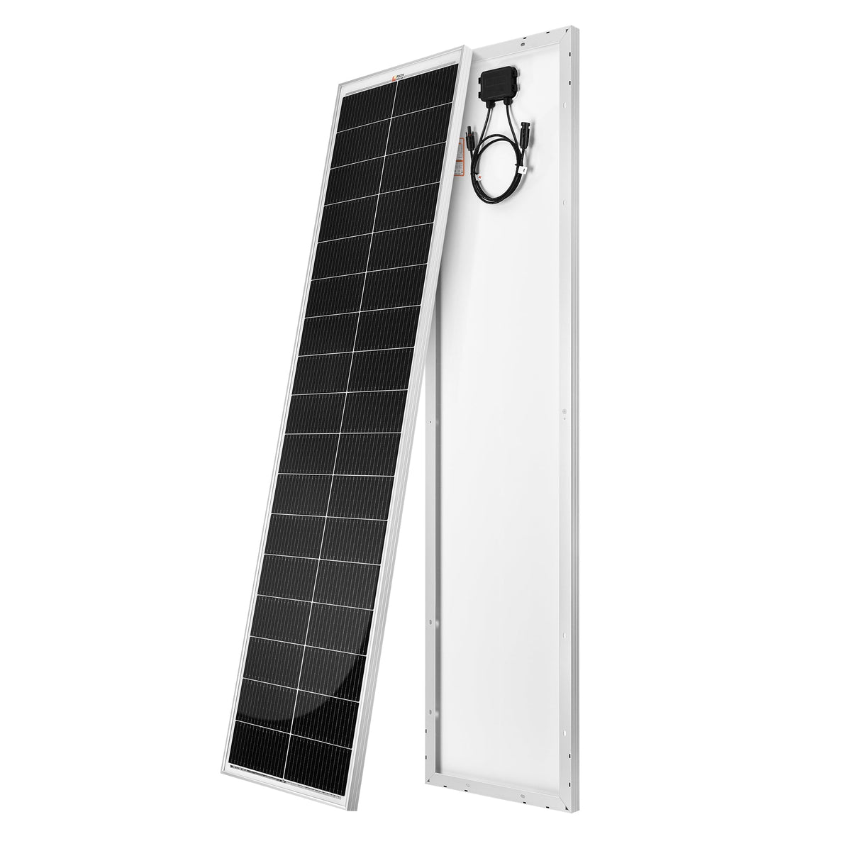 MEGA 130 SLIM | 130 Watt Slim Solar Panel | Compact 12V Narrow Panel for Vans, Campers, Boats  | UL Certified