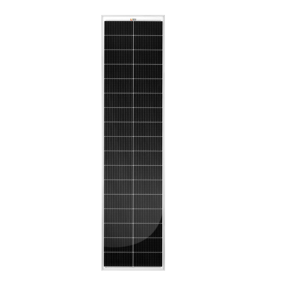 MEGA 130 SLIM | 130 Watt Slim Solar Panel | Compact 12V Narrow Panel for Vans, Campers, Boats  | UL Certified
