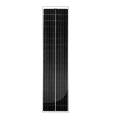 MEGA 130 SLIM | 130 Watt Slim Solar Panel | Compact 12V Narrow Panel for Vans, Campers, Boats  | UL Certified