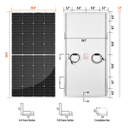 MEGA 250 PRO | 250 Watt 24 Volt Solar Panel
