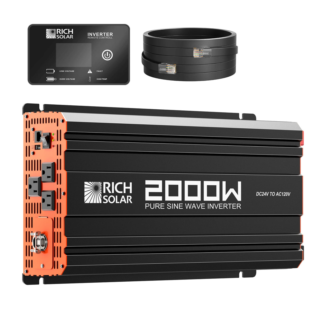 NOVA PURE MAX 2K | 2000 Watt (2kW) 24 Volt Industrial Pure Sine Wave Inverter