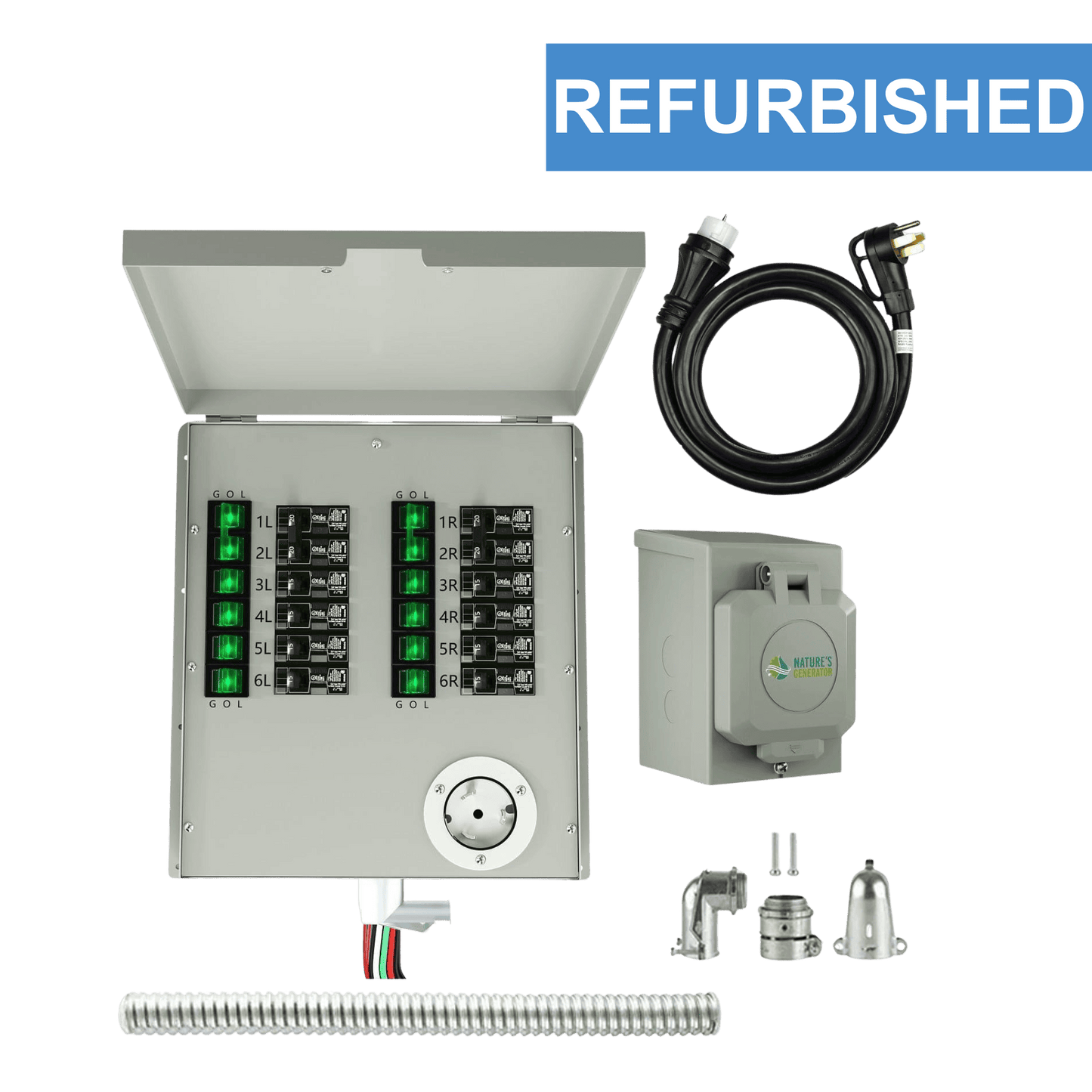 Nature's Generator Refurbished 120/240V 50A 12-Circuit Non-Automatic Transfer Switch for Hybrid Grid Systems