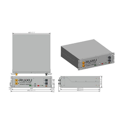 RUIXU Server Rack Battery 3U RX-LFP48100 Rack Mounted Lithium Battery Module UL1973 UL9540