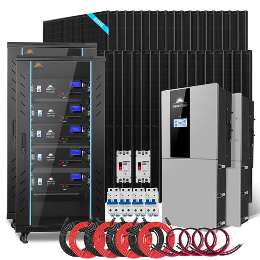 Hybrid Solar Kit 11.4KW 48V Split Phase 51.2 KWH Lithium Battery 36 X 450 Watt Solar Panel (Optional) SGH-11N5E