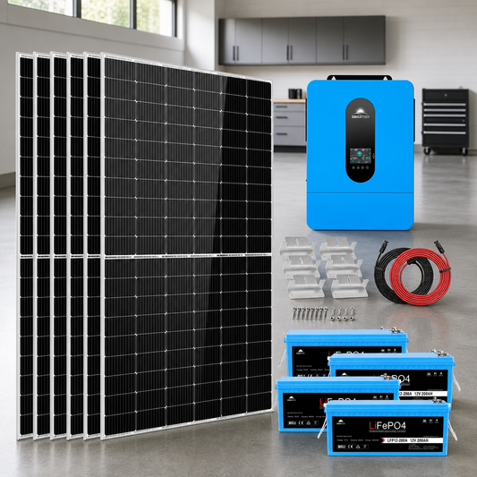 Complete off Grid Solar Kit 6500W 48V 120V/240V output 10.24KWH Lithium Battery 2700 Watt Solar Panel SGK-65PRO lifestyle hero image